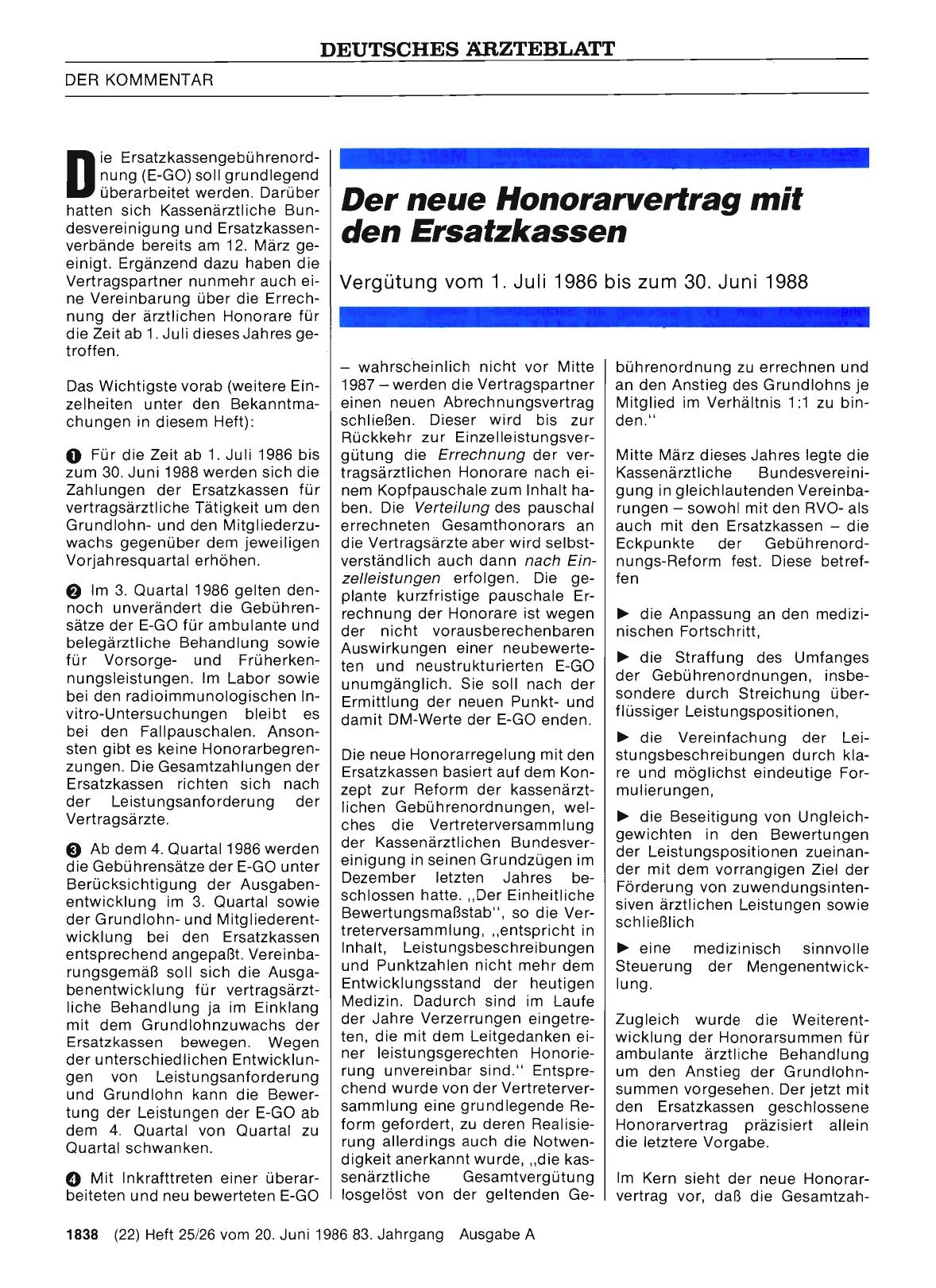 Vorschauseite 1: Der neue Honorarvertrag mit den Ersatzkassen
