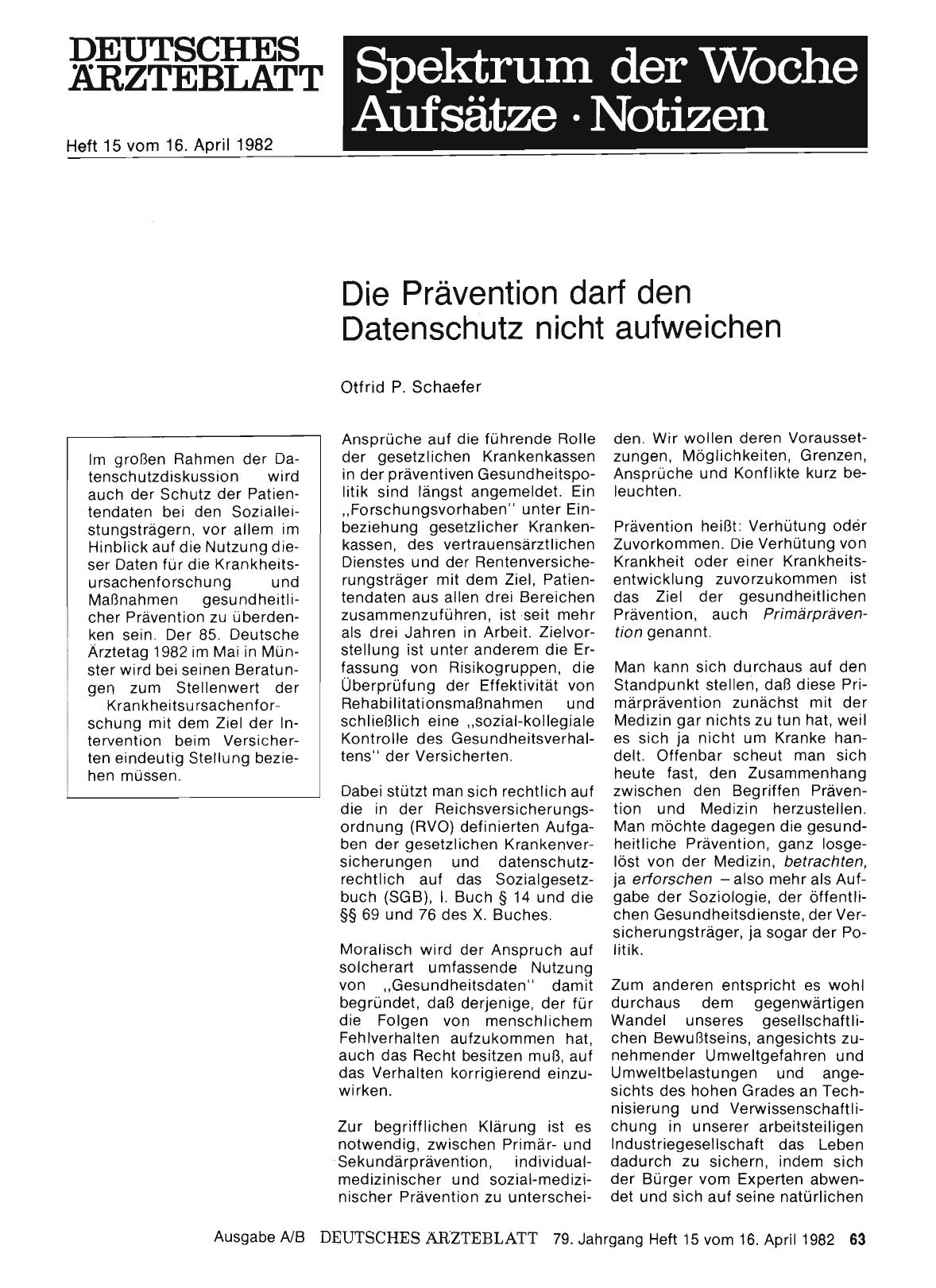 Vorschauseite 1: Die Prävention darf den Datenschutz nicht aufweichen