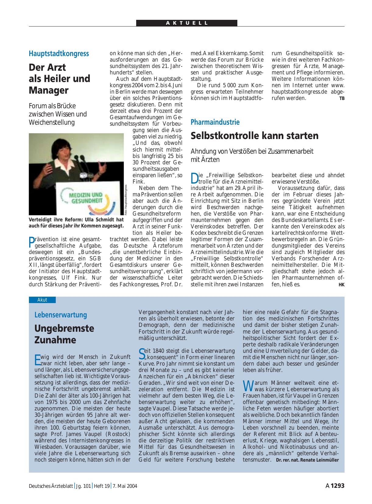 Vorschauseite 1: Hauptstadtkongress: Der Arzt als Heiler und Manager