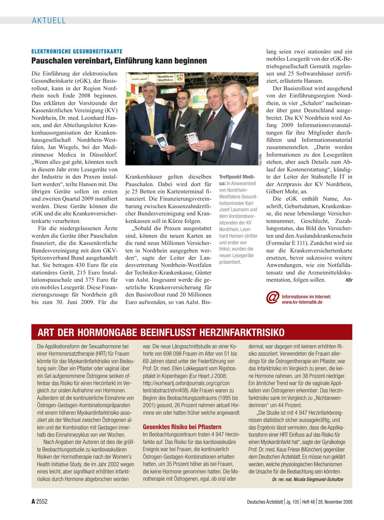 Vorschauseite 1: Art der Hormongabe beeinflusst Herzinfarktrisiko