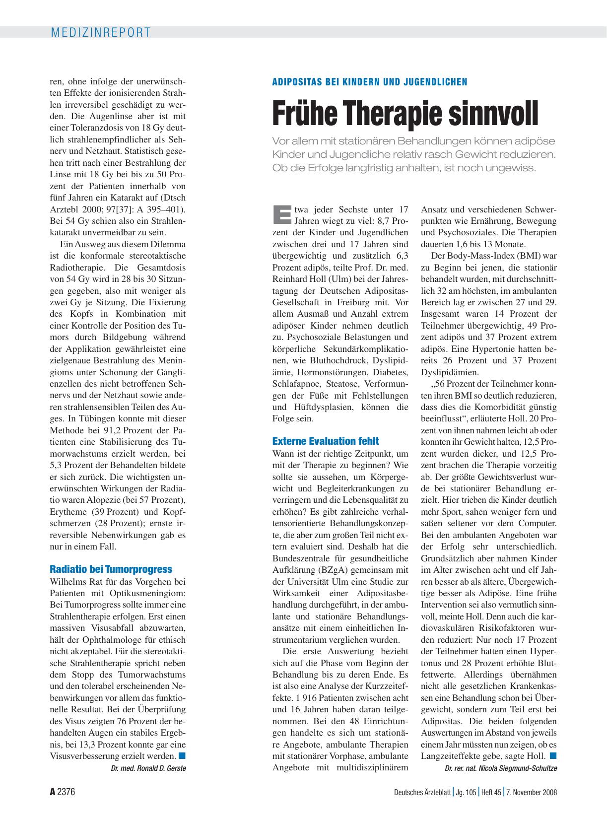 Vorschauseite 1: Adipositas bei Kindern und Jugendlichen: Frühe Therapie sinnvoll