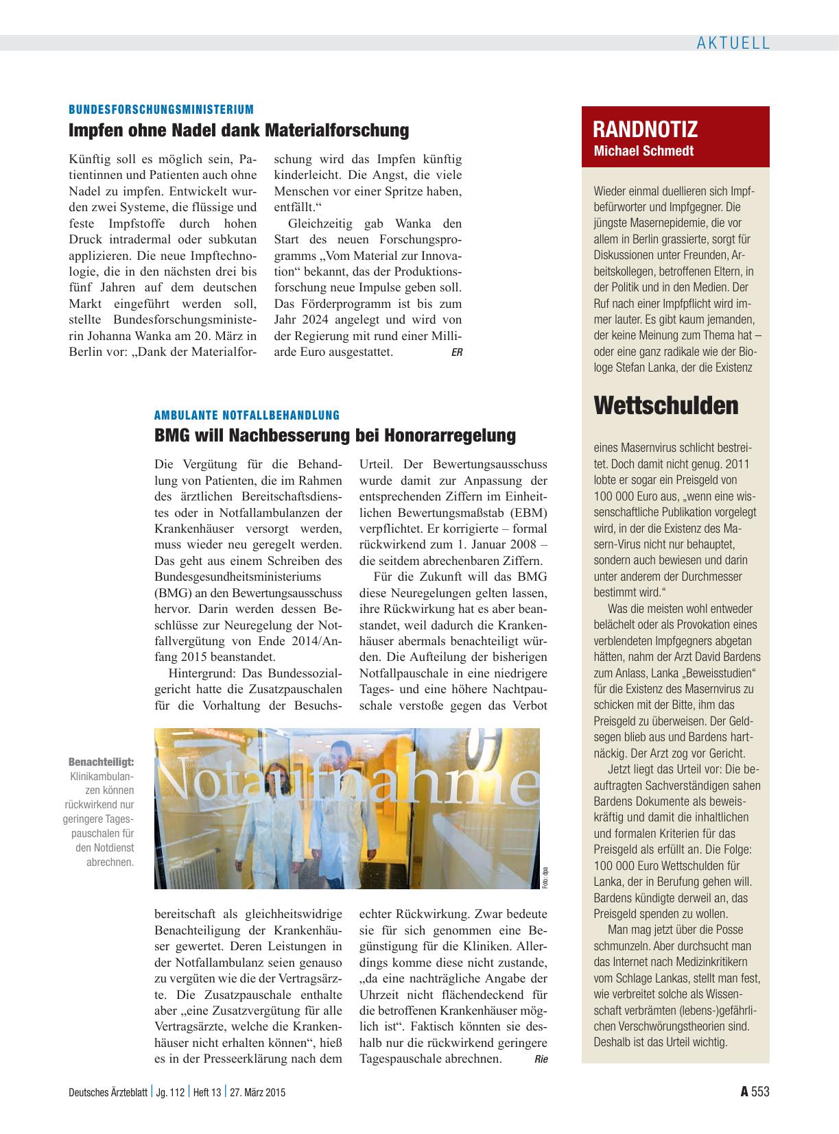Vorschauseite 1: Bundesforschungsministerium: Impfen ohne Nadel dank Materialforschung