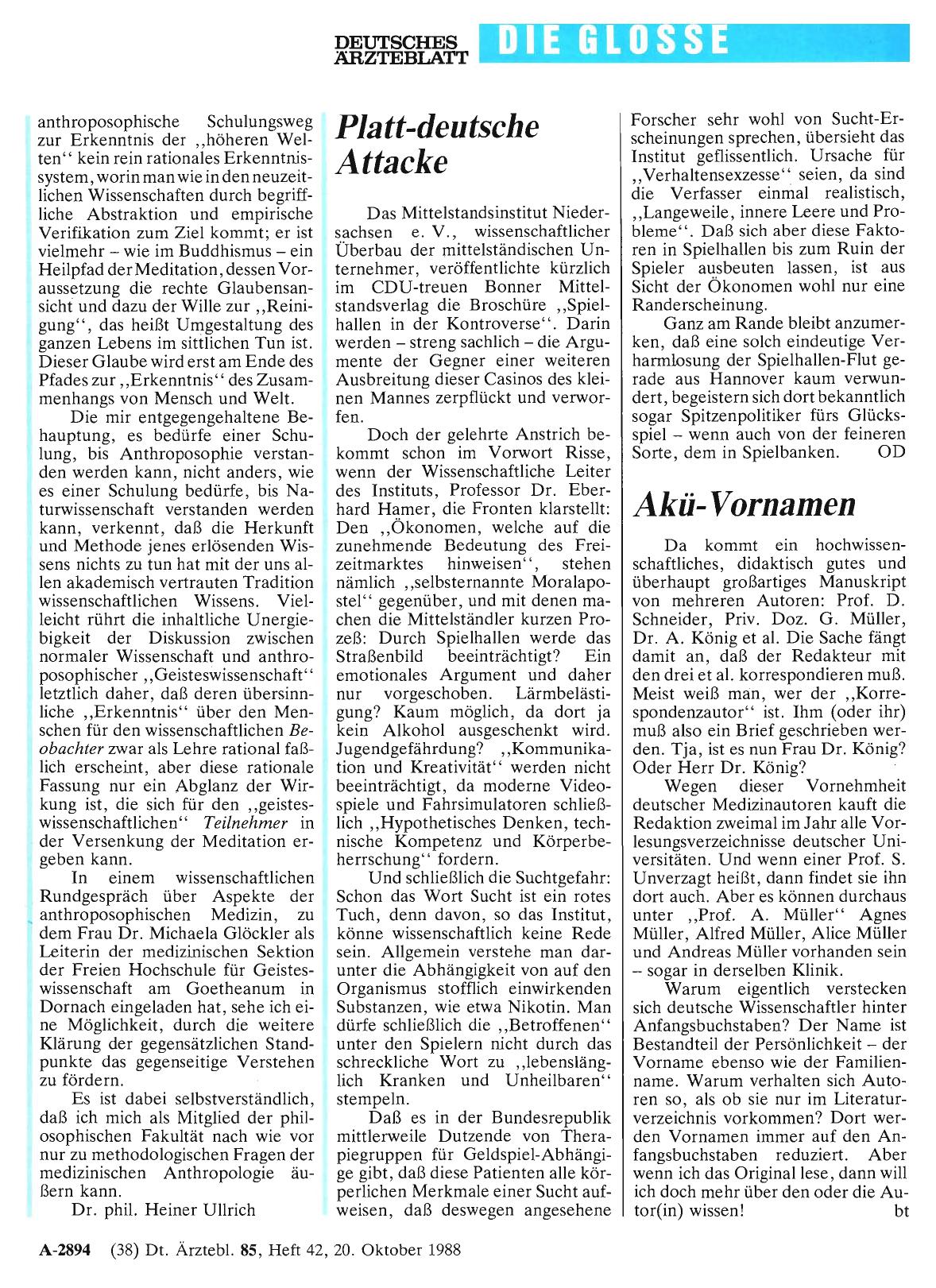 Vorschauseite 1: Platt-deutsche Attacke