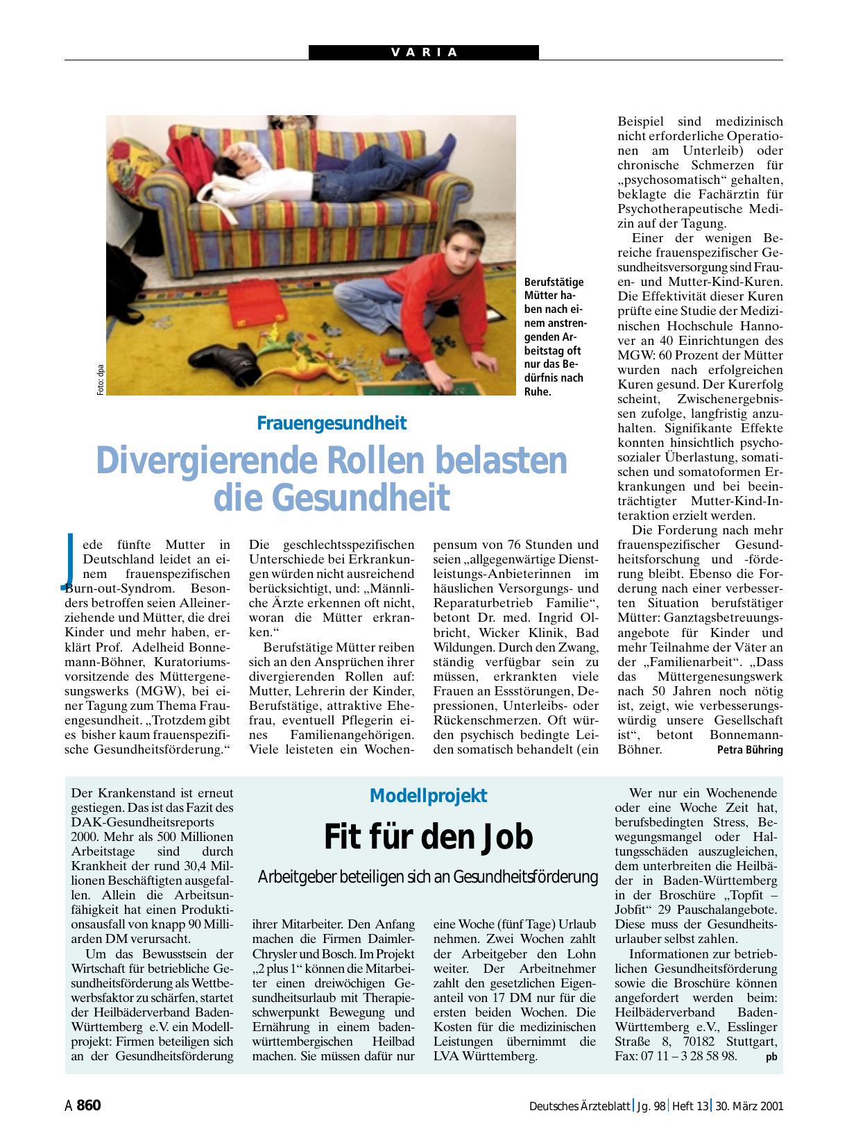 Vorschauseite 1: Modellprojekt: Fit für den Job