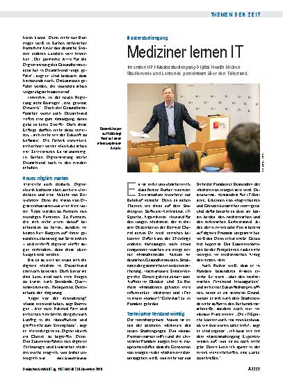 Vorschauseite 1: Masterstudiengang: Mediziner lernen IT