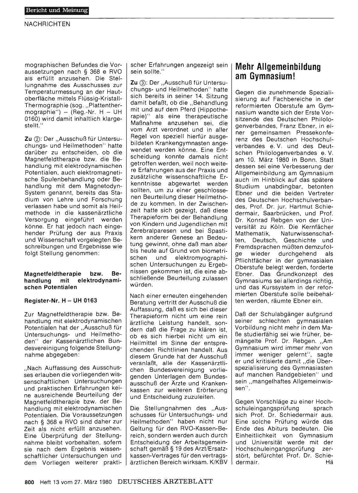Vorschauseite 1: Mehr Allgemeinbildung am Gymnasium!