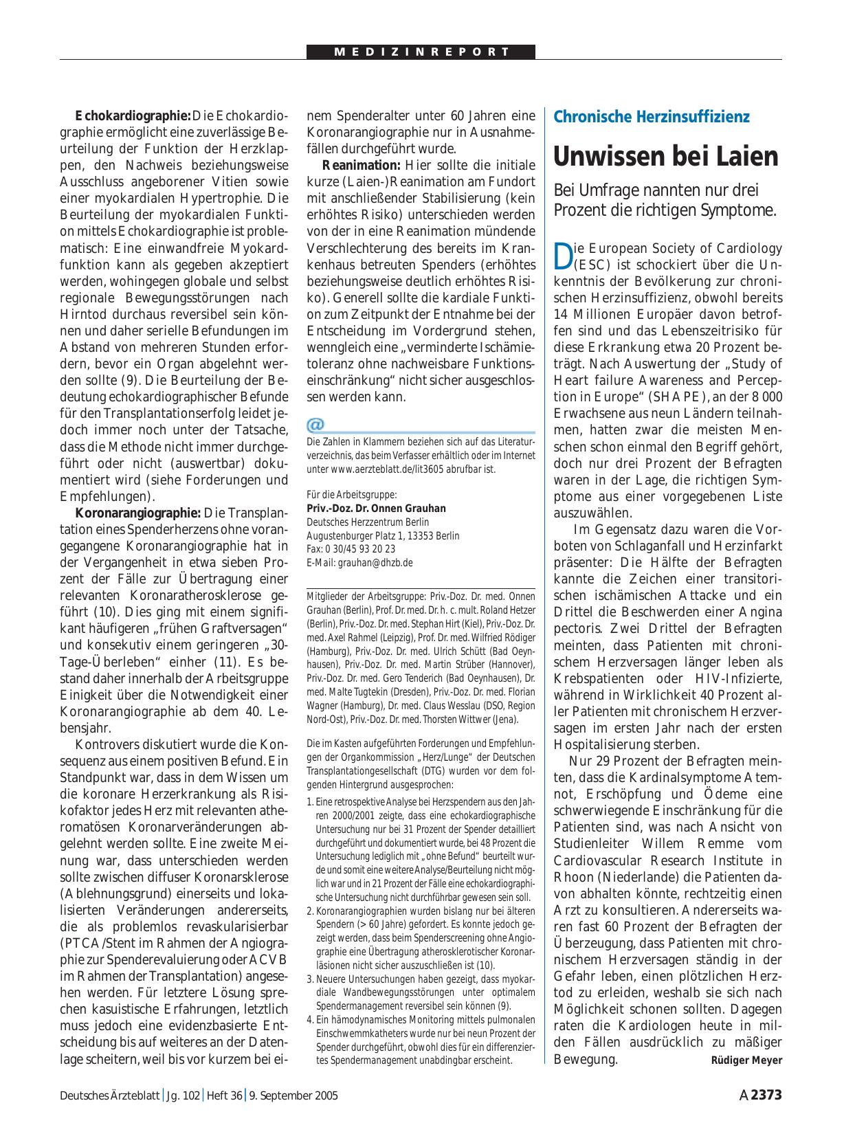 Vorschauseite 1: Chronische Herzinsuffizienz: Unwissen bei Laien