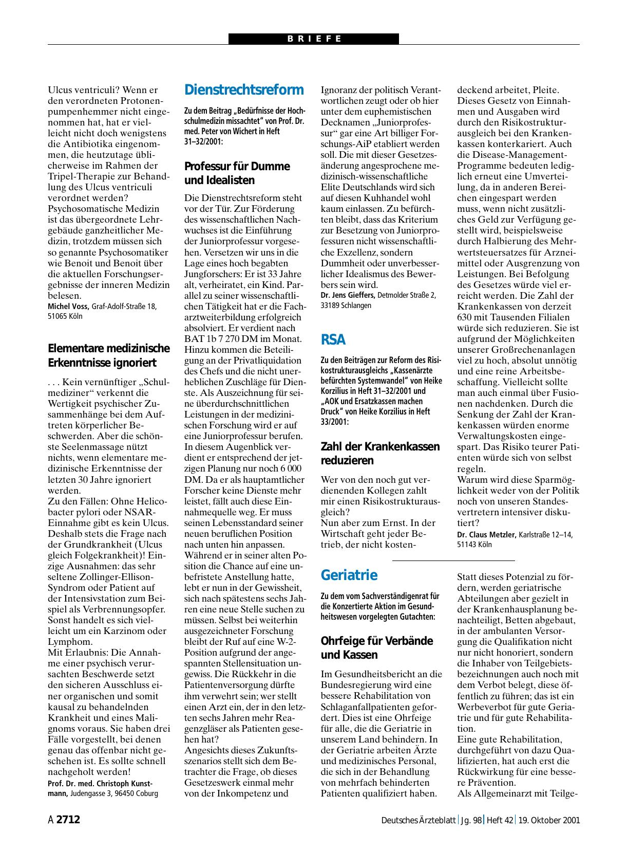 Vorschauseite 1: Geriatrie: Ohrfeige für Verbände und Kassen