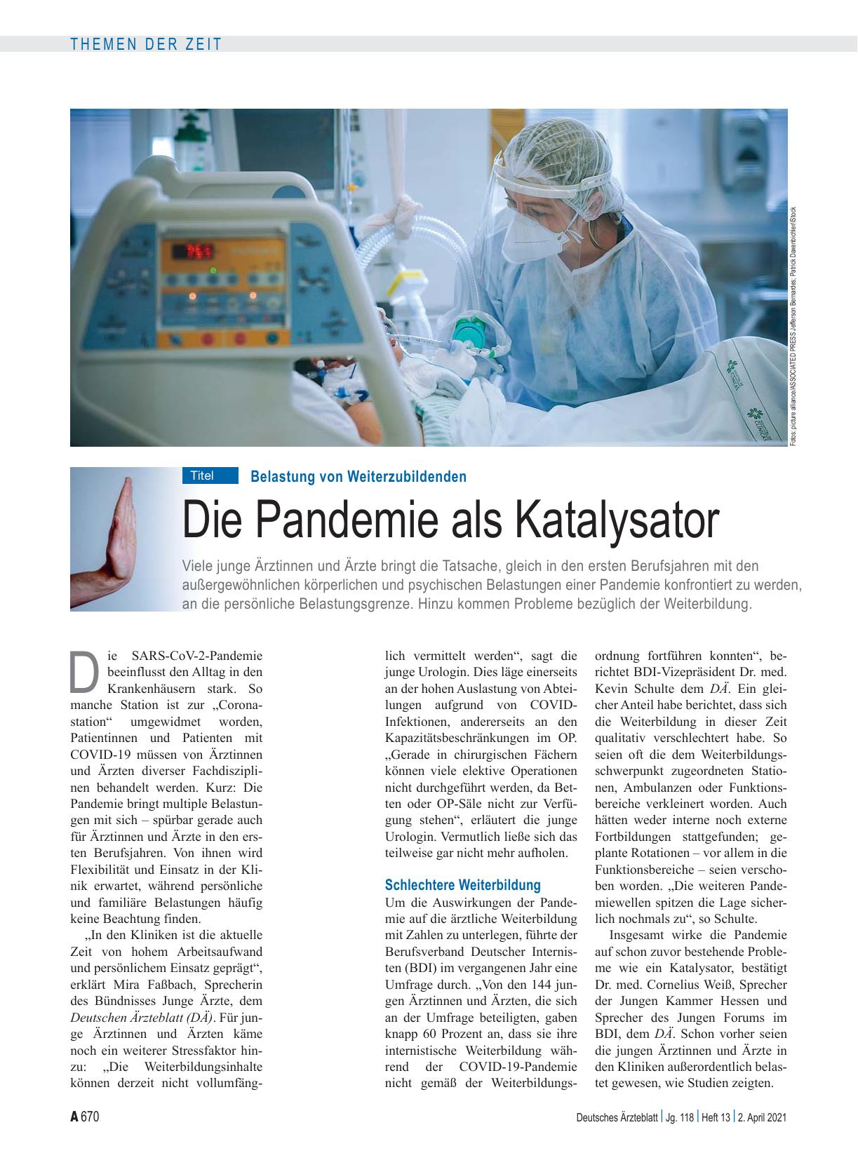 Vorschauseite 1: Belastung von Weiterzubildenden: Die Pandemie als Katalysator