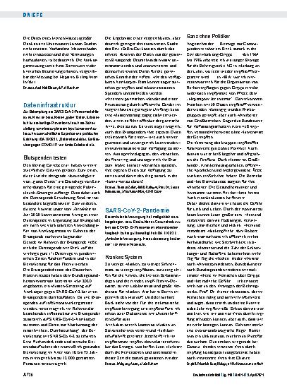 Vorschauseite 1: SARS-CoV-2-Pandemie: Ganz ohne Politiker