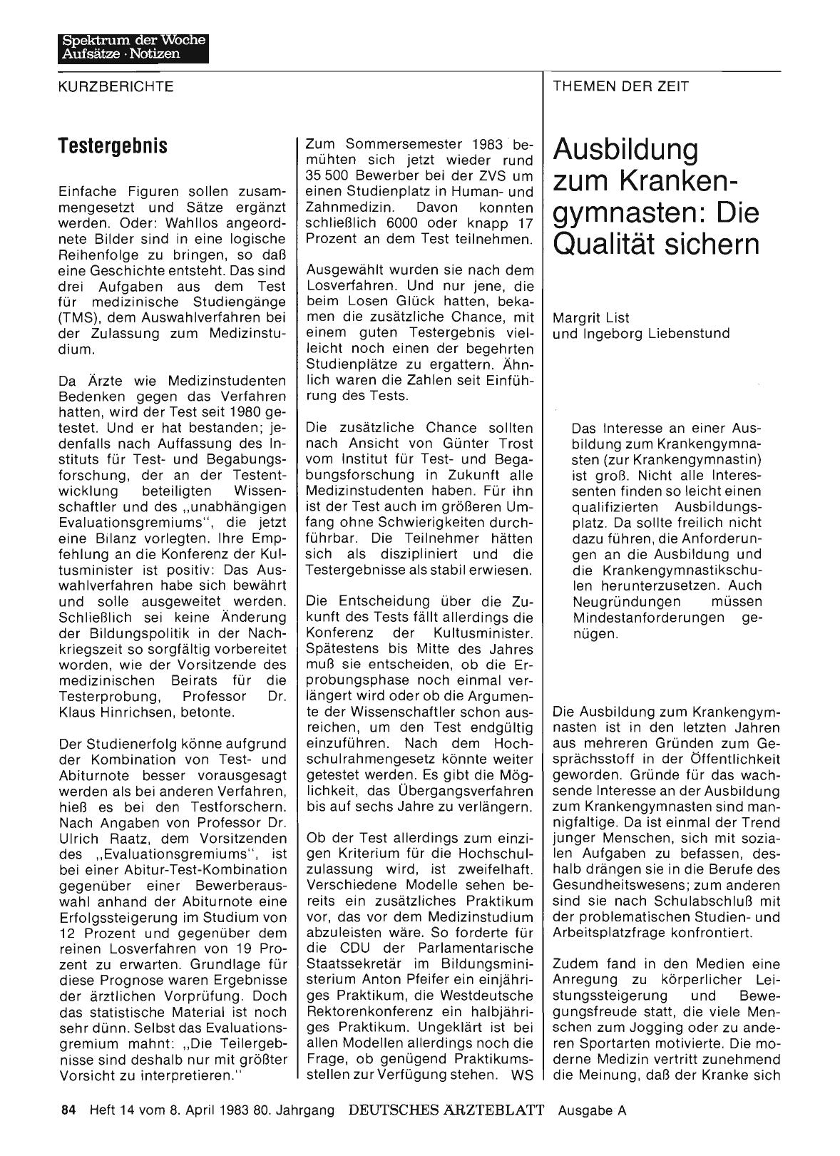 Vorschauseite 1: Ausbildung zum Krankengymnasten: Die Qualität sichern