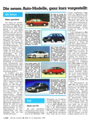 Vorschauseite 1: Die neuen Auto-Modelle, ganz kurz vorgestellt