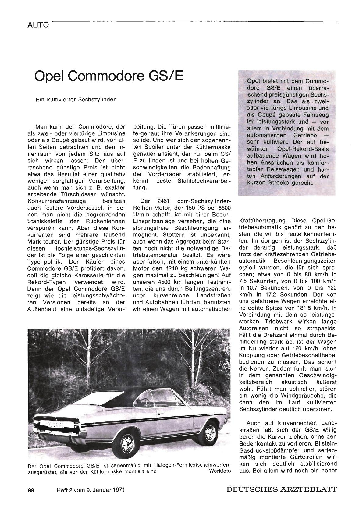 Vorschauseite 1: Opel Commodore GS/E