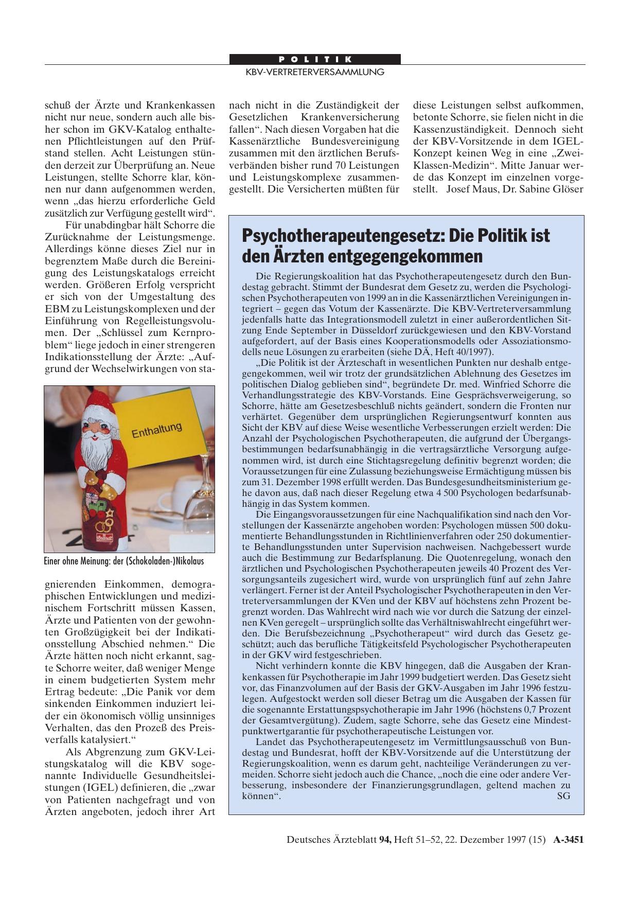 Vorschauseite 1: Psychotherapeutengesetz: Die Politik ist den Ärzten entgegengekommen