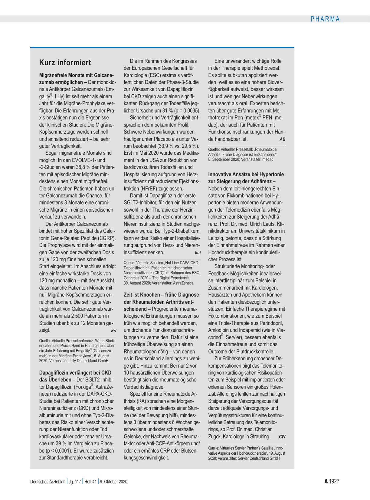 Vorschauseite 1: Kurz informiert