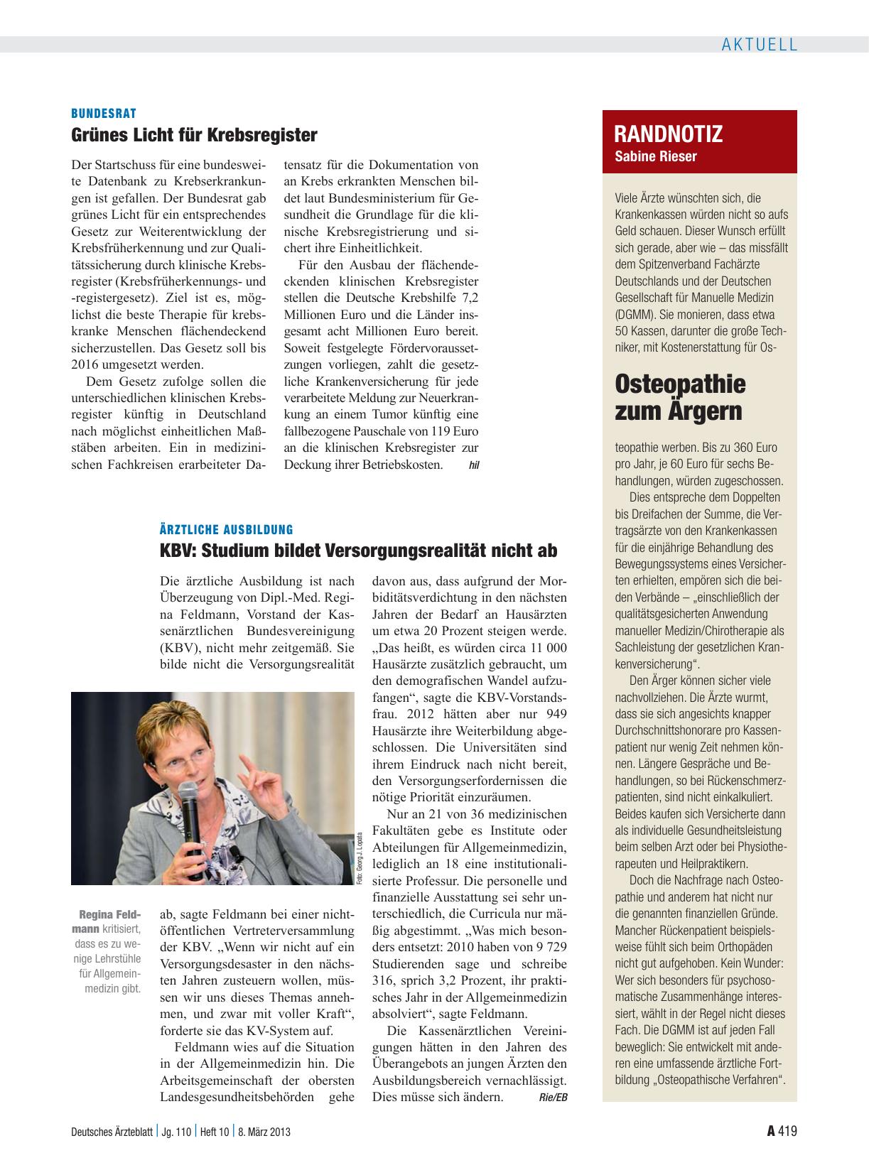 Vorschauseite 1: Randnotiz: Osteopathie zum Ärgern