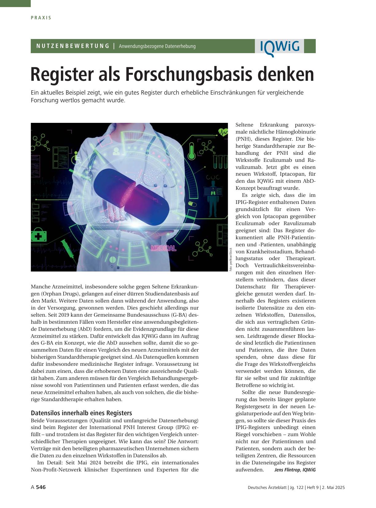 Vorschauseite 1: Anwendungsbezogene Datenerhebung: Register als Forschungsbasis denken
