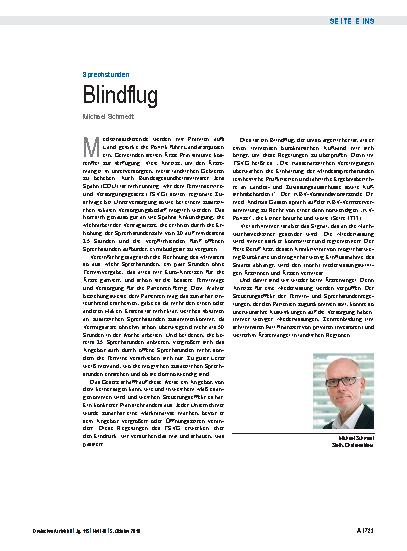 Vorschauseite 1: Sprechstunden: Blindflug