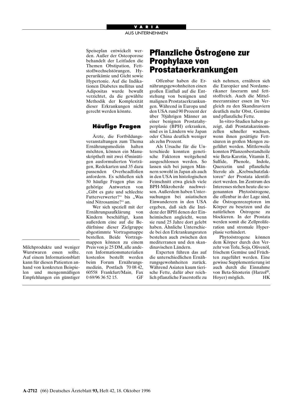 Vorschauseite 1: Pflanzliche Östrogene zur Prophylaxe von Prostataerkrankungen