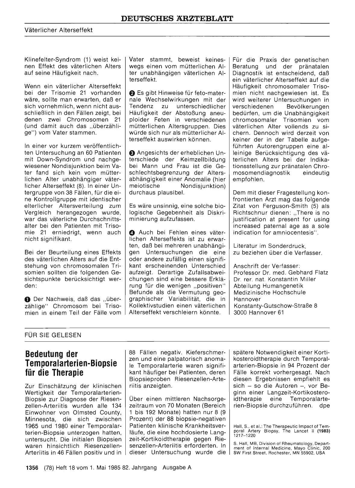 Vorschauseite 1: Bedeutung der Temporalarterien-Biopsie für die Therapie