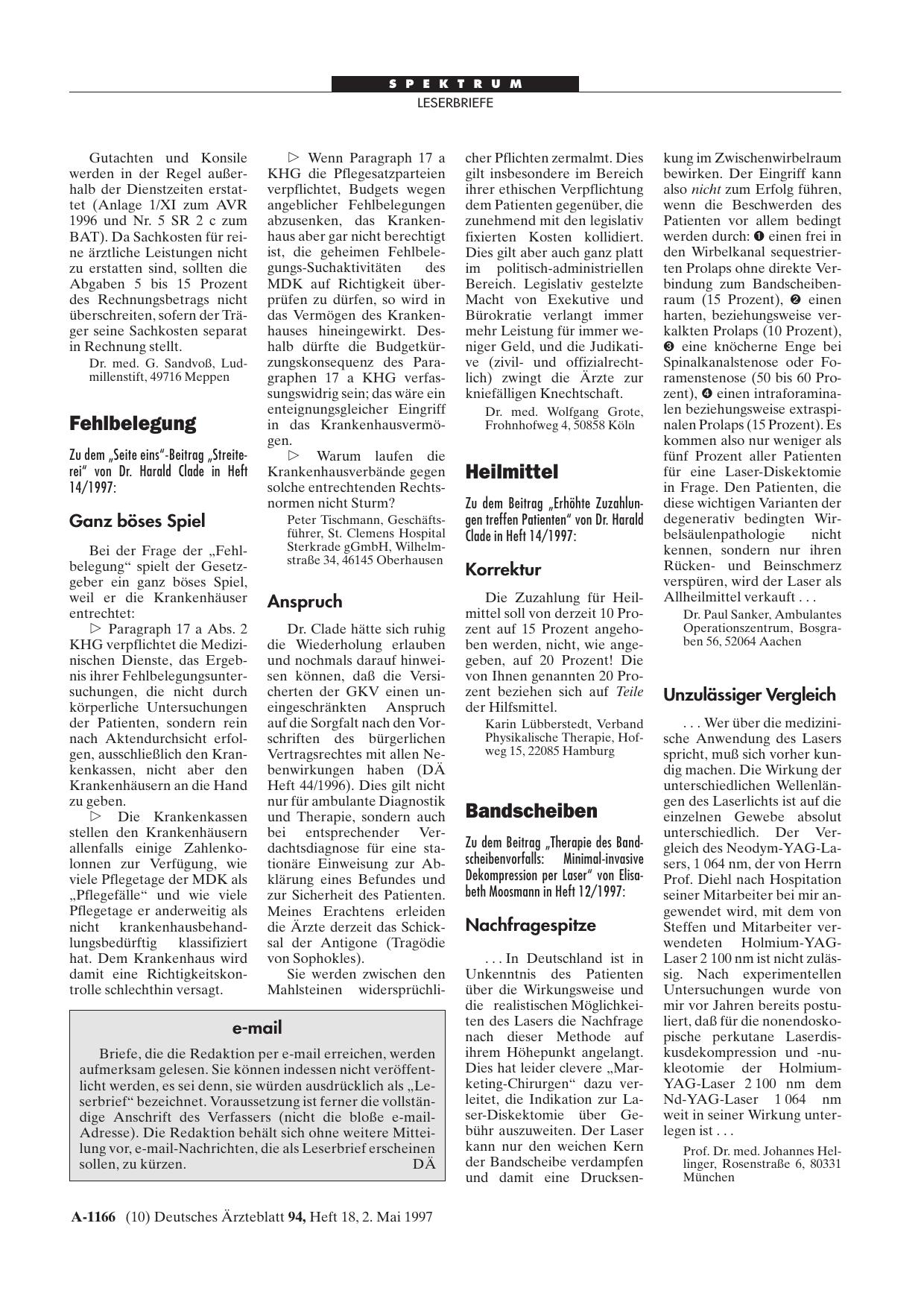 Vorschauseite 1: Bandscheiben: e-mail