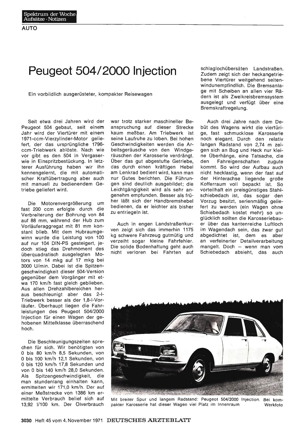 Vorschauseite 1: Peugeot 504/2000 lnjection