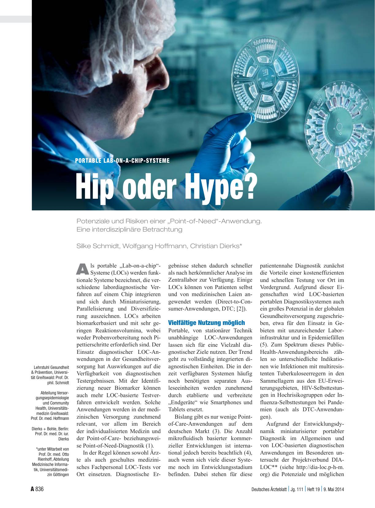 Vorschauseite 1: Portable Lab-on-a-chip-Systeme: Hip oder Hype?