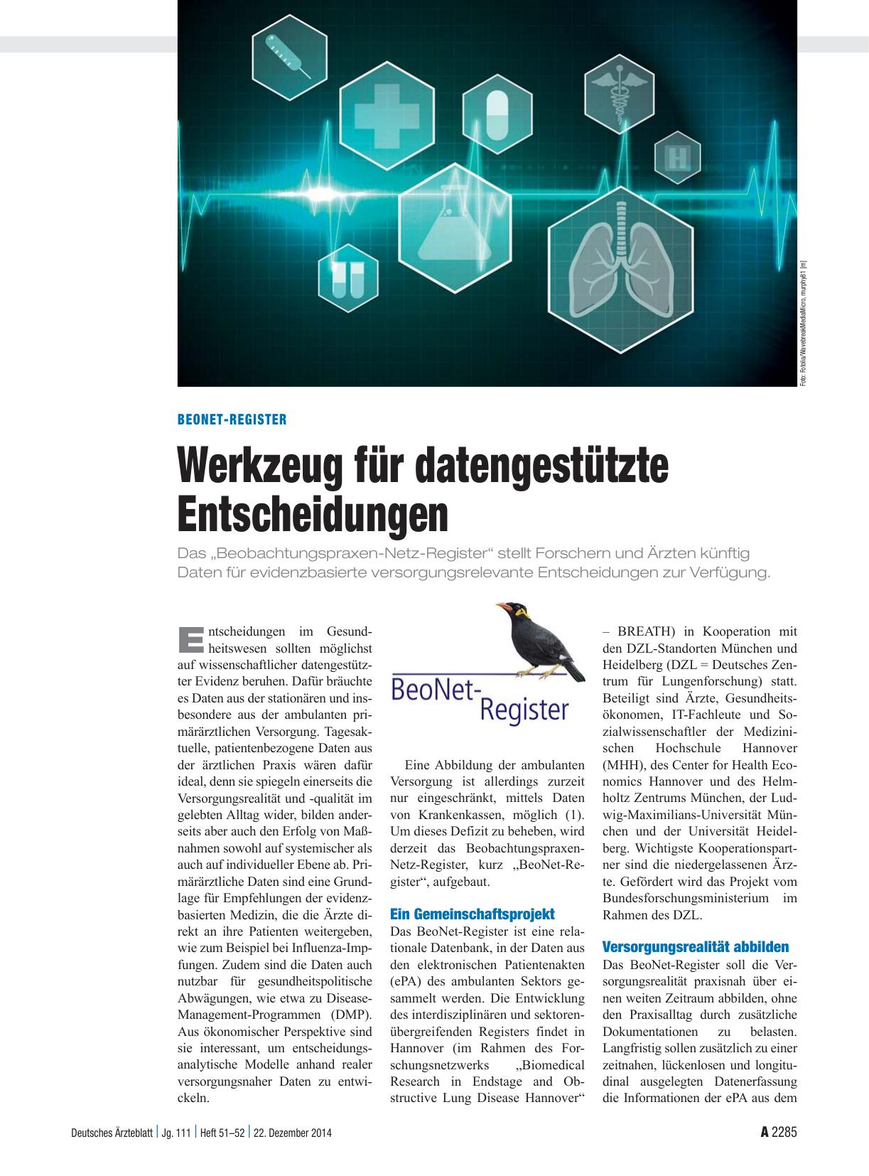 Vorschauseite 1: BeoNet-Register: Werkzeug für datengestützte Entscheidungen