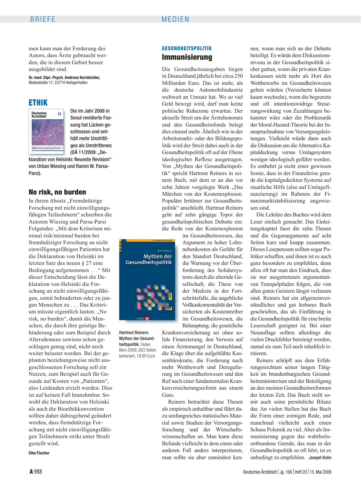 Vorschauseite 1: Gesundheitspolitik: Immunisierung