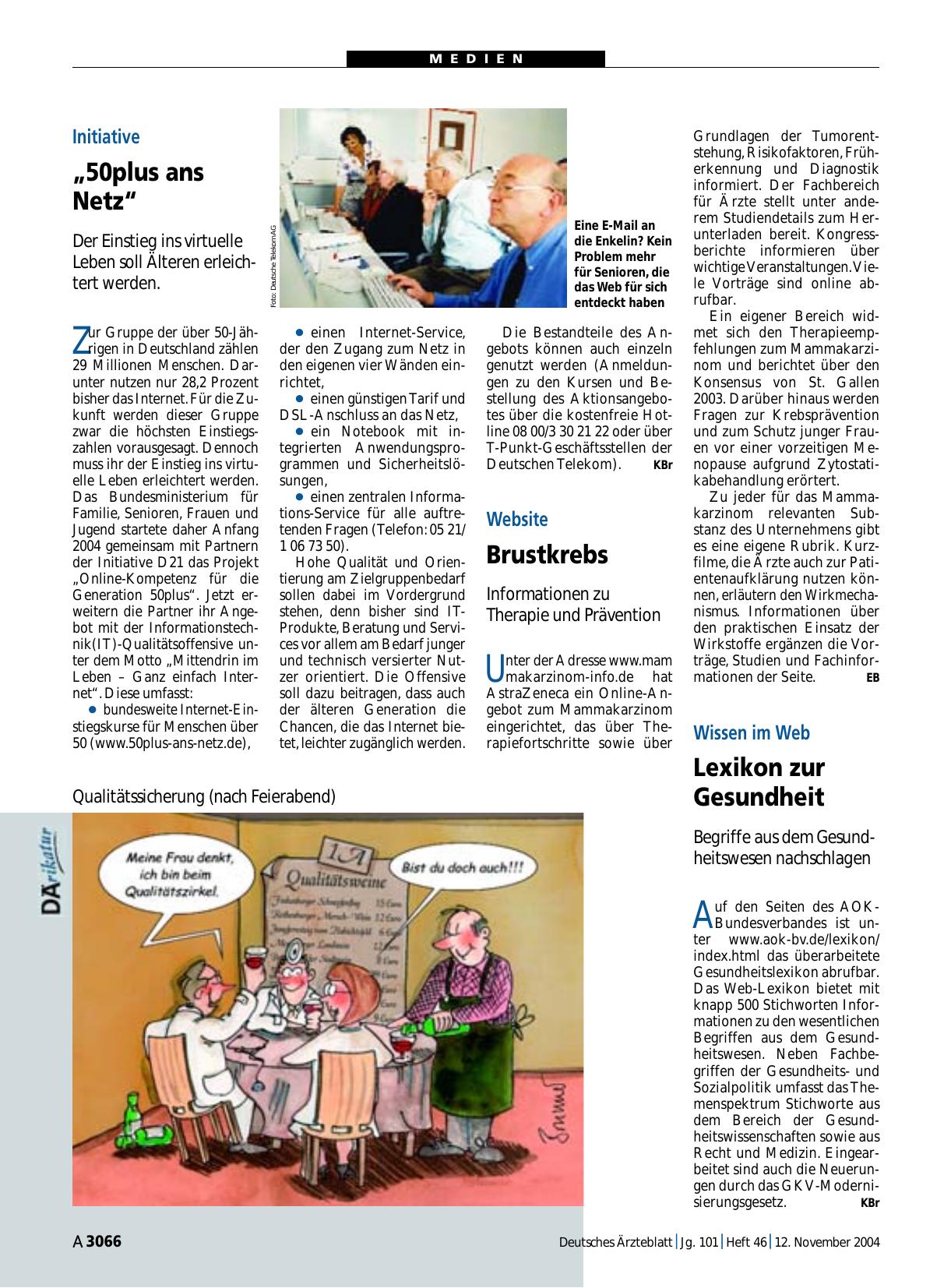 Vorschauseite 1: Initiative: „50plus ans Netz“