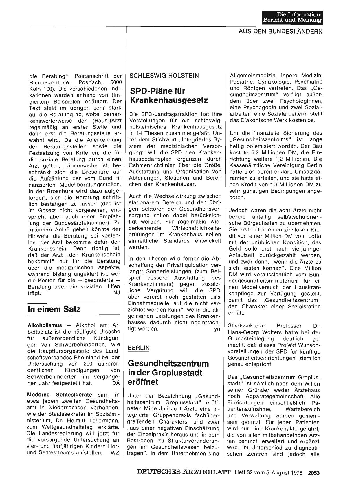 Vorschauseite 1: Schleswig-Holstein: SPD-Pläne für Krankenhausgesetz