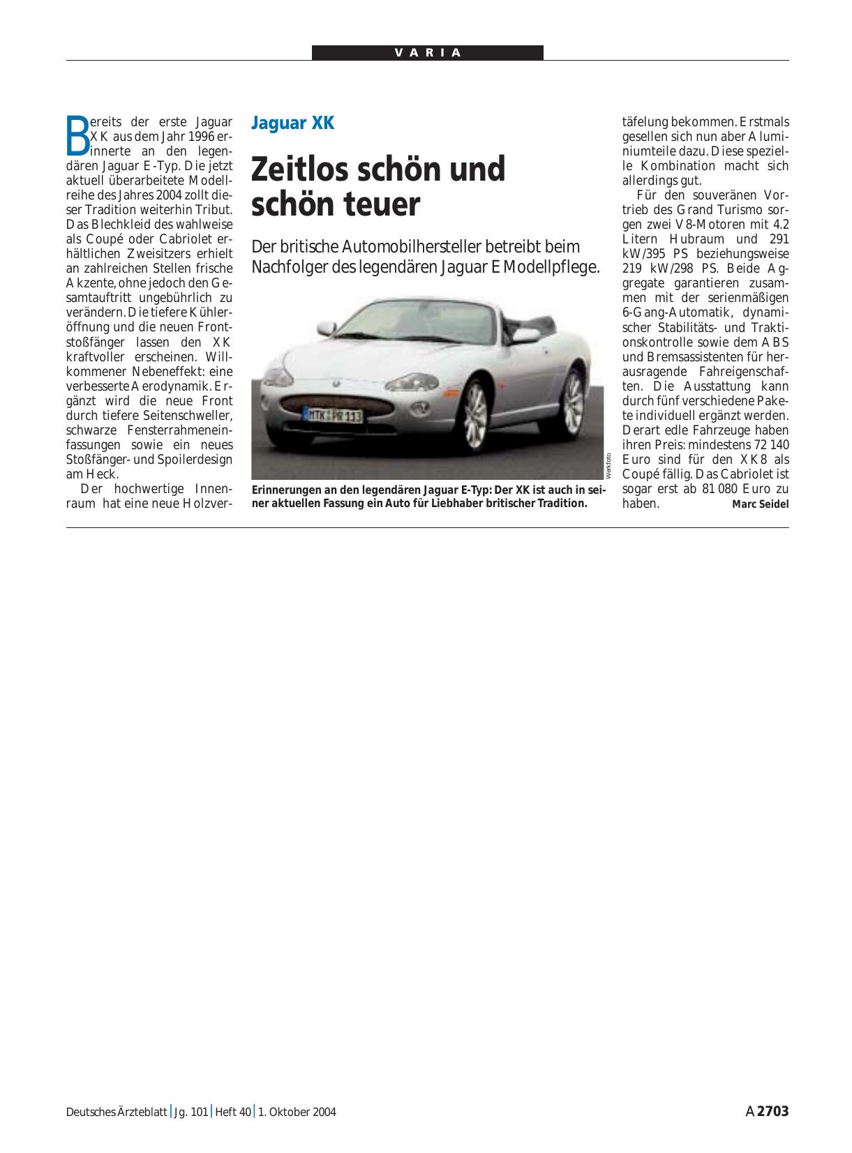 Vorschauseite 1: Jaguar XK: Zeitlos schön und schön teuer