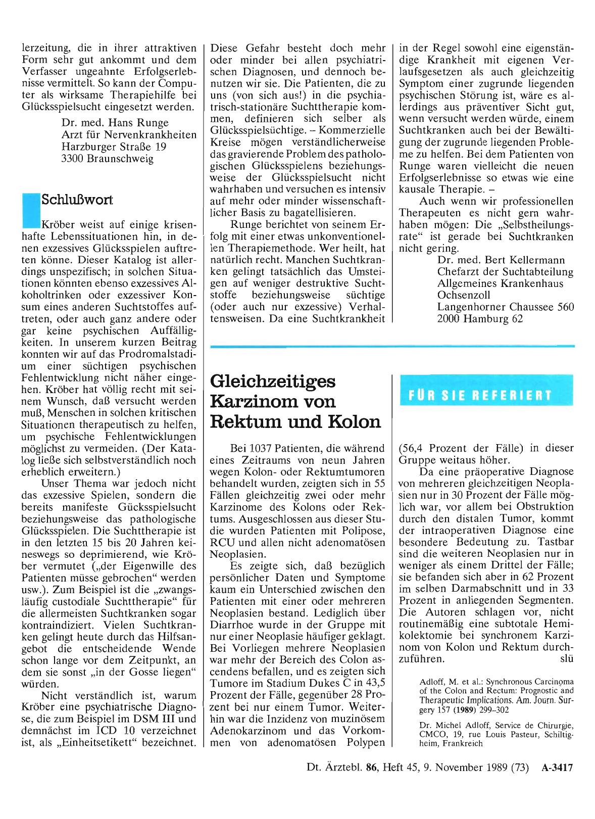 Vorschauseite 1: Gleichzeitiges Karzinom von Rektum und Kolon