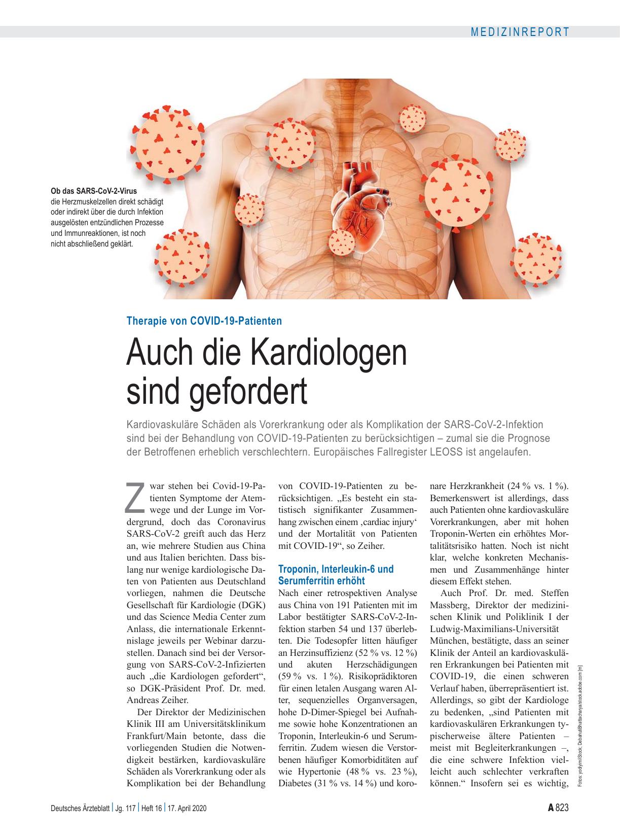 Vorschauseite 1: Therapie von COVID-19-Patienten: Auch die Kardiologen sind gefordert