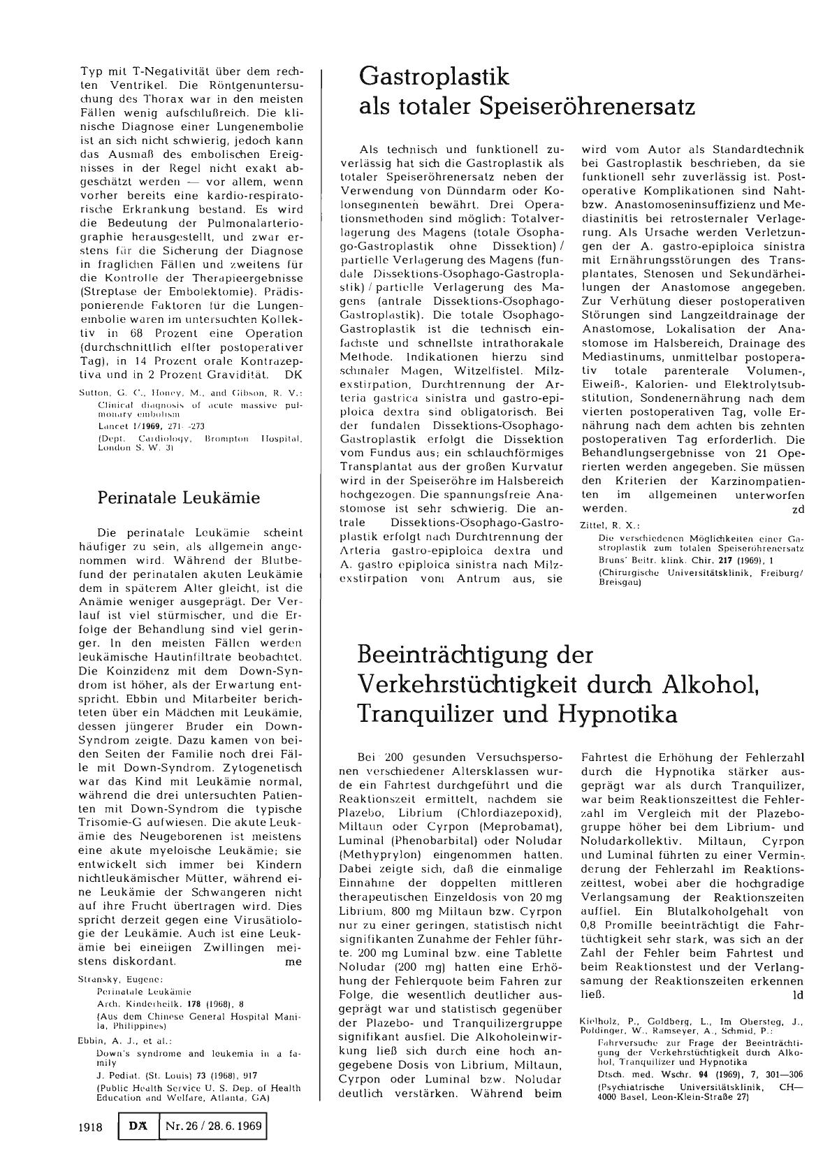 Vorschauseite 1: Gastroplastik als totaler Speiseröhrenersatz