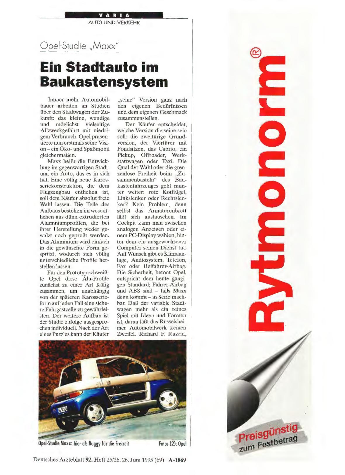 Vorschauseite 1: Opel Studle „Maxx“: Ein Stadtauto im Baukastensystem