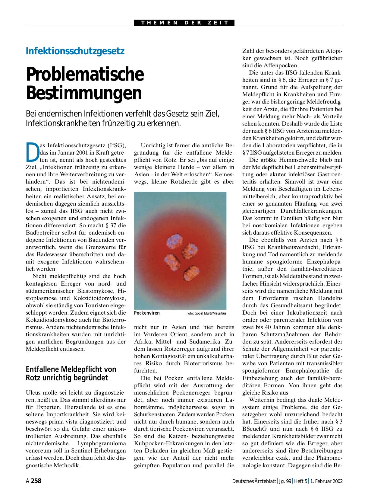 Vorschauseite 1: Infektionsschutzgesetz: Problematische Bestimmungen