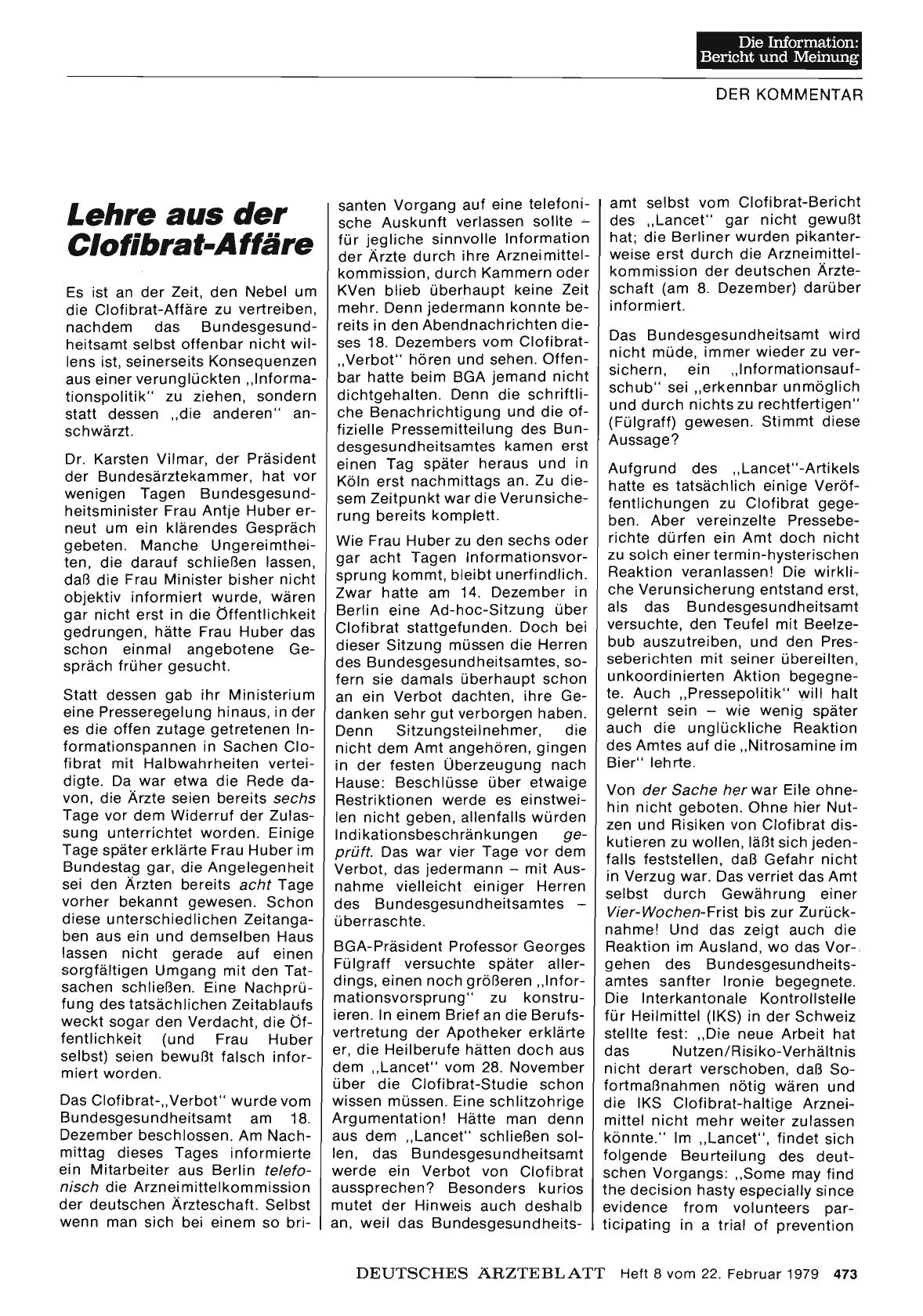 Vorschauseite 1: Lehre aus der Clofibrat-Affäre