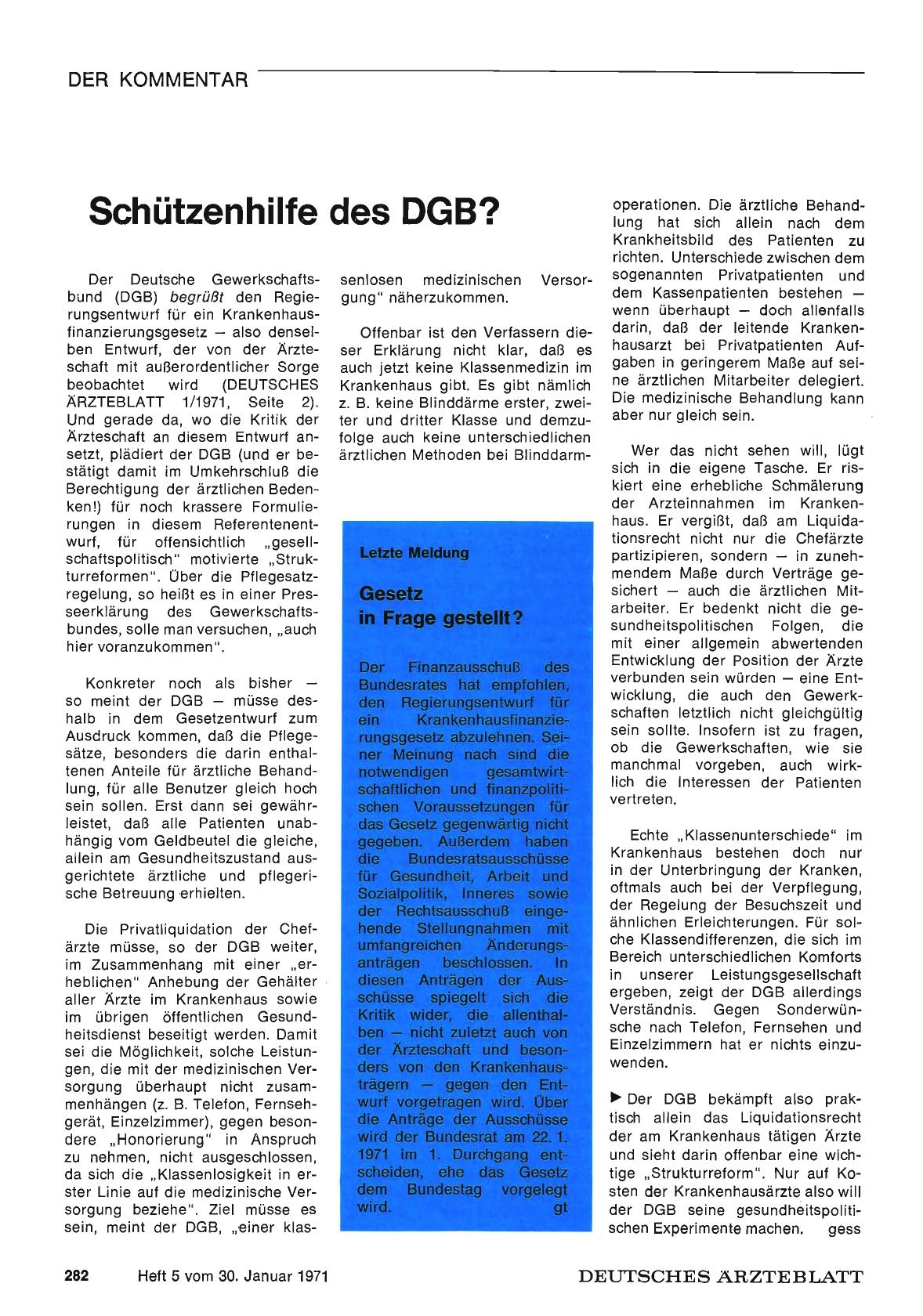 Vorschauseite 1: Schützenhilfe des DGB?
