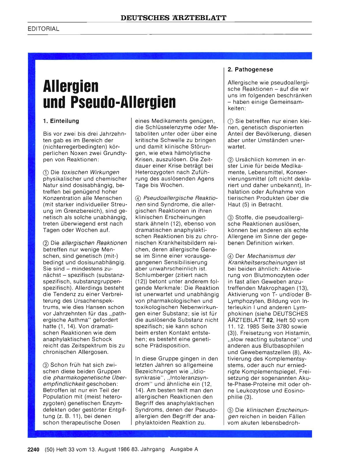Vorschauseite 1: Allergien und Pseudo-Allergien