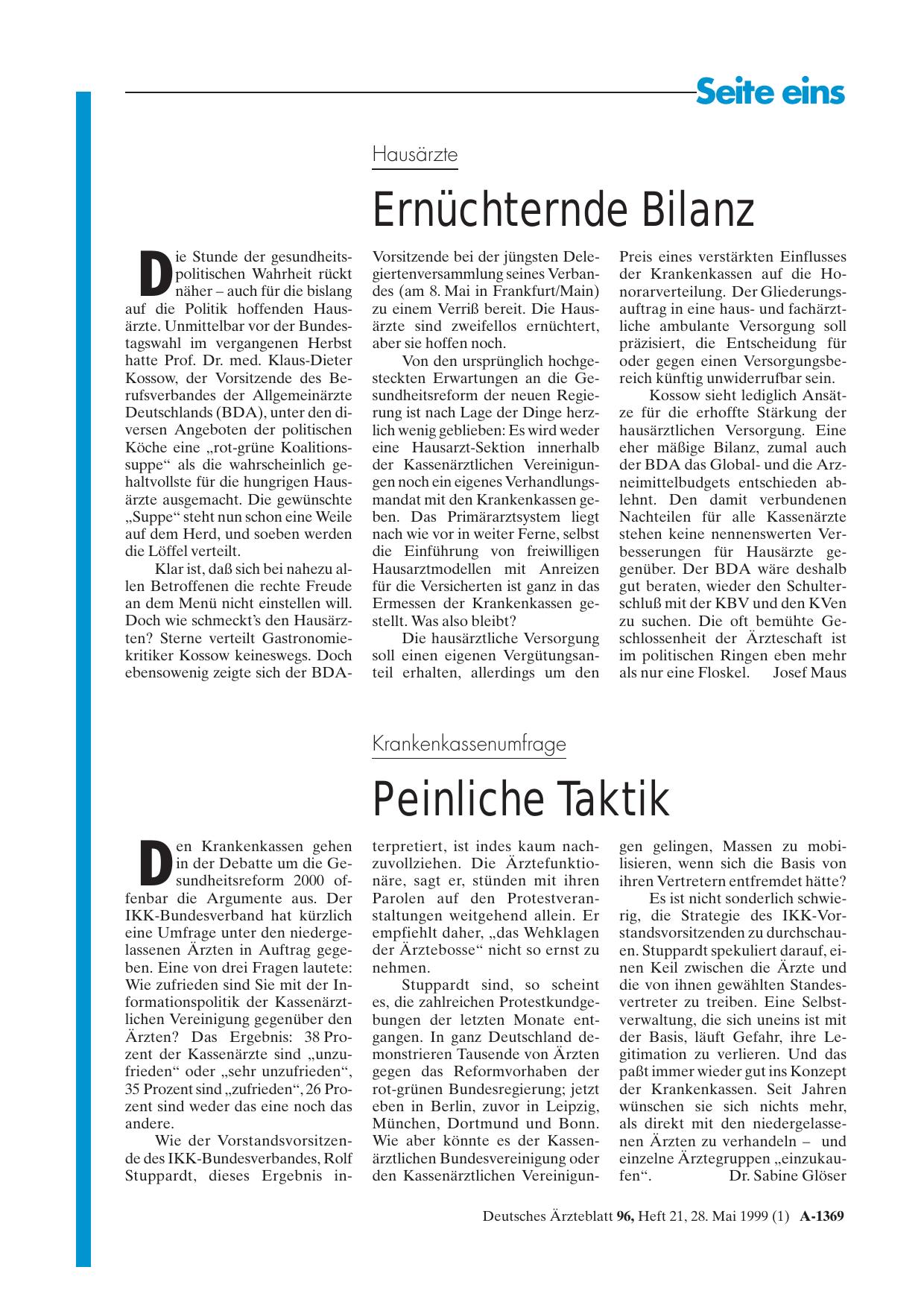 Vorschauseite 1: Krankenkassenumfrage: Peinliche Taktik