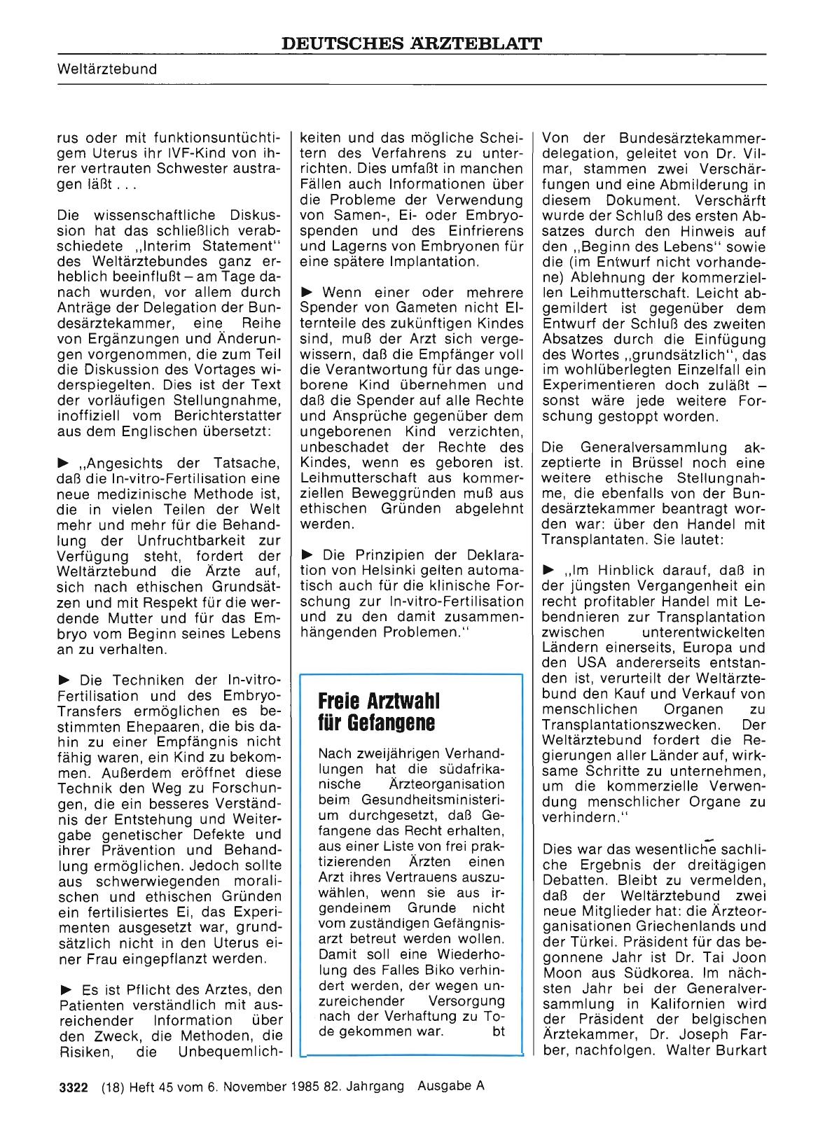 Vorschauseite 1: Freie Arztwahl für Gefangene