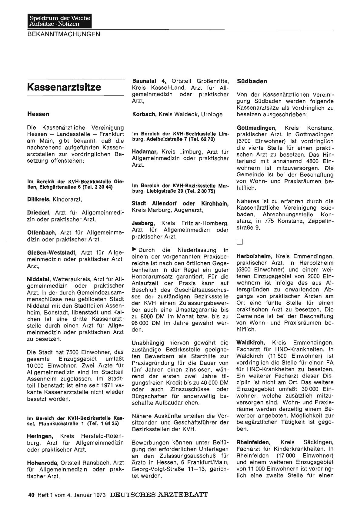 Vorschauseite 1: Kassenarztsitze