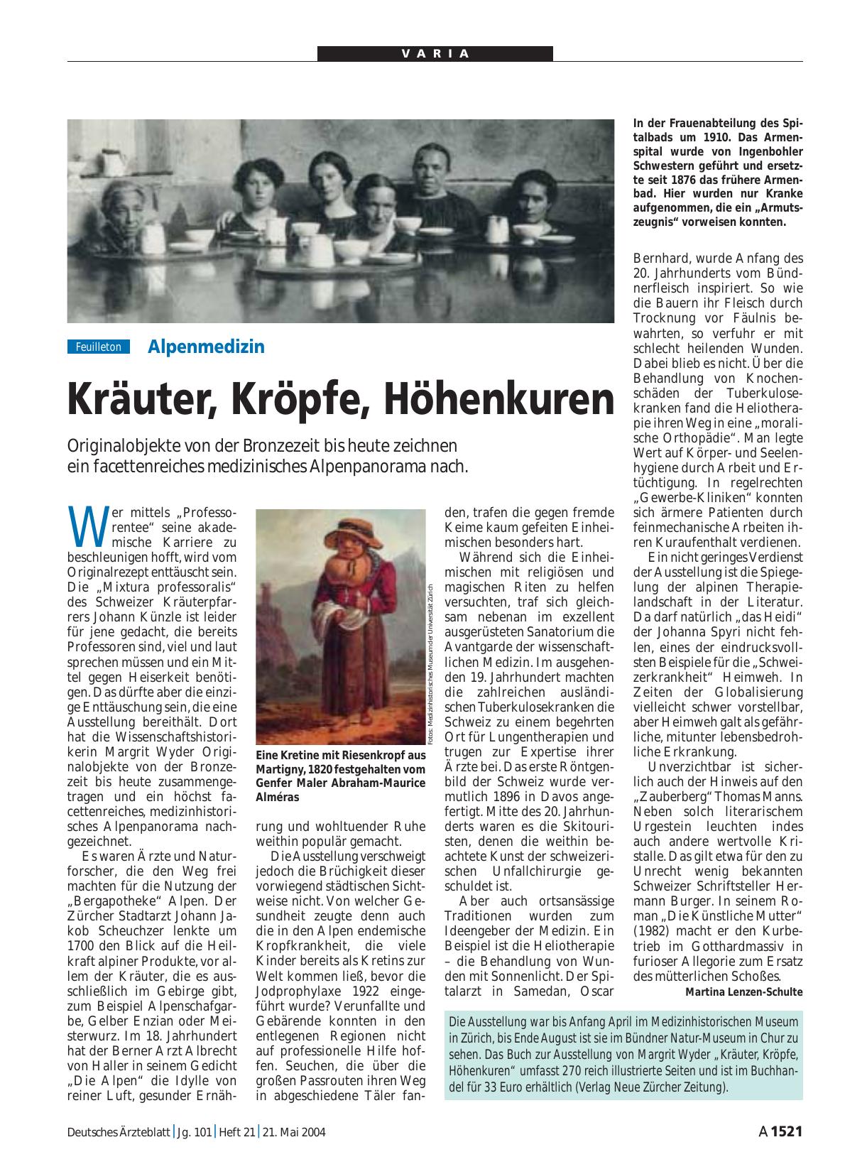 Vorschauseite 1: Alpenmedizin: Kräuter, Kröpfe, Höhenkuren