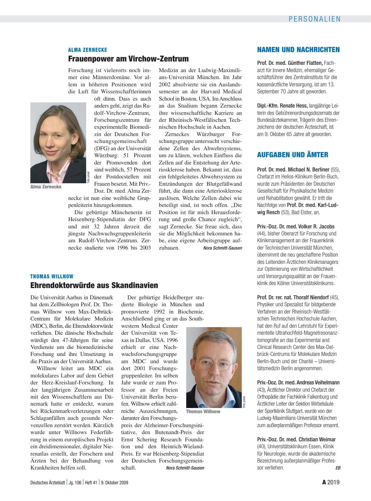 Vorschauseite 1: Thomas Willnow: Ehrendoktorwürde aus Skandinavien
