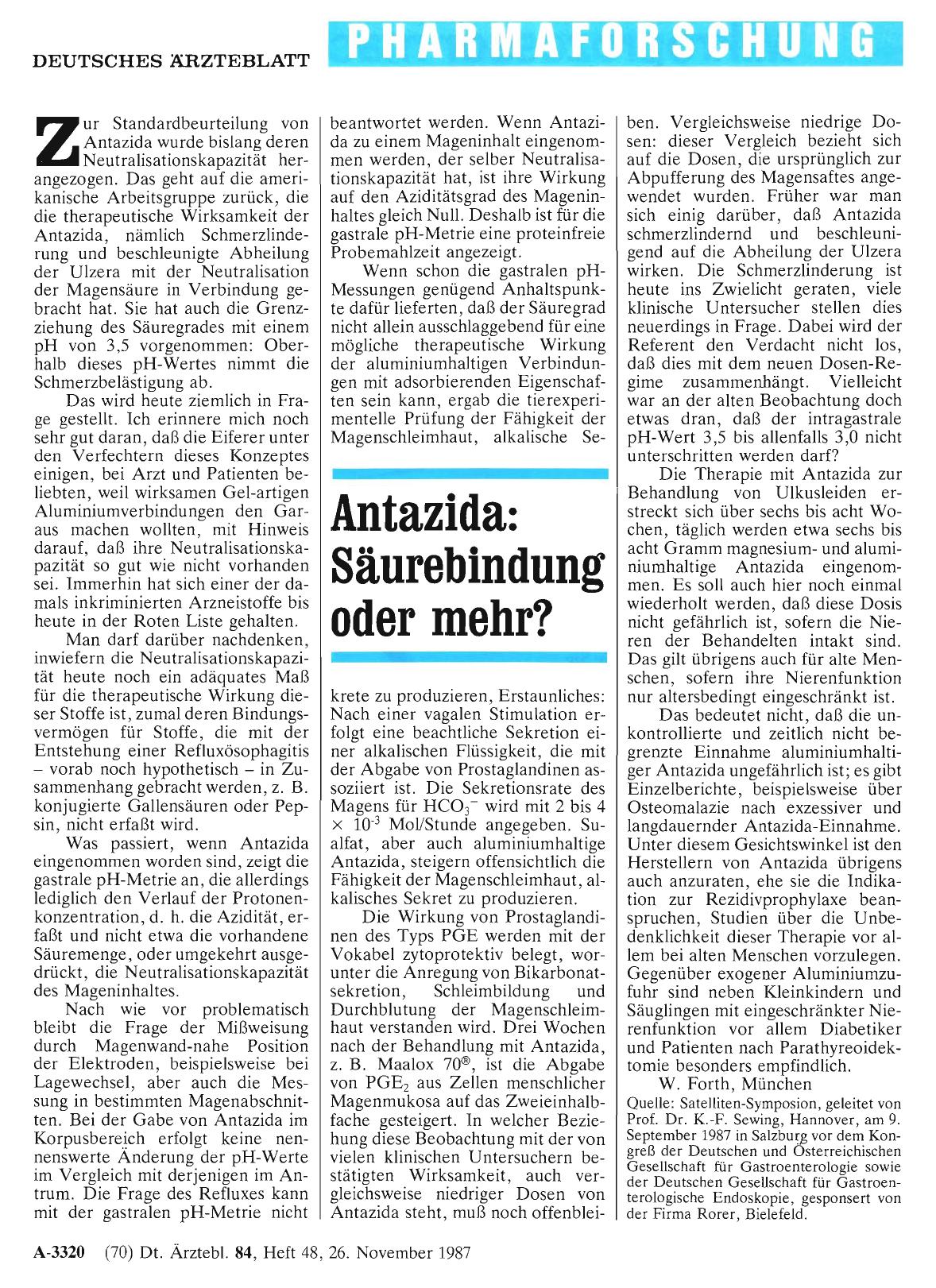 Vorschauseite 1: Antazida: Säurebindung oder mehr?