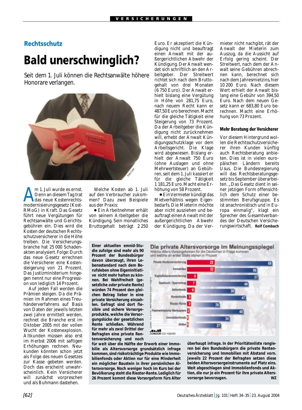 Vorschauseite 1: Die private Altersvorsorge im Meinungsspiegel