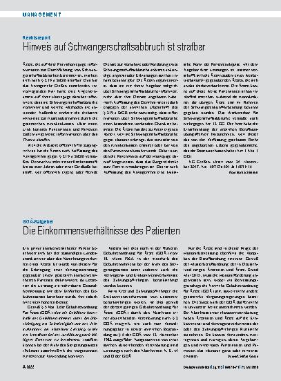 Vorschauseite 1: Rechtsreport: Hinweis auf Schwangerschaftsabbruch ist strafbar