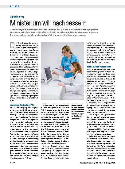 Vorschauseite 1: Digitalisierung: Ministerium will nachbessern