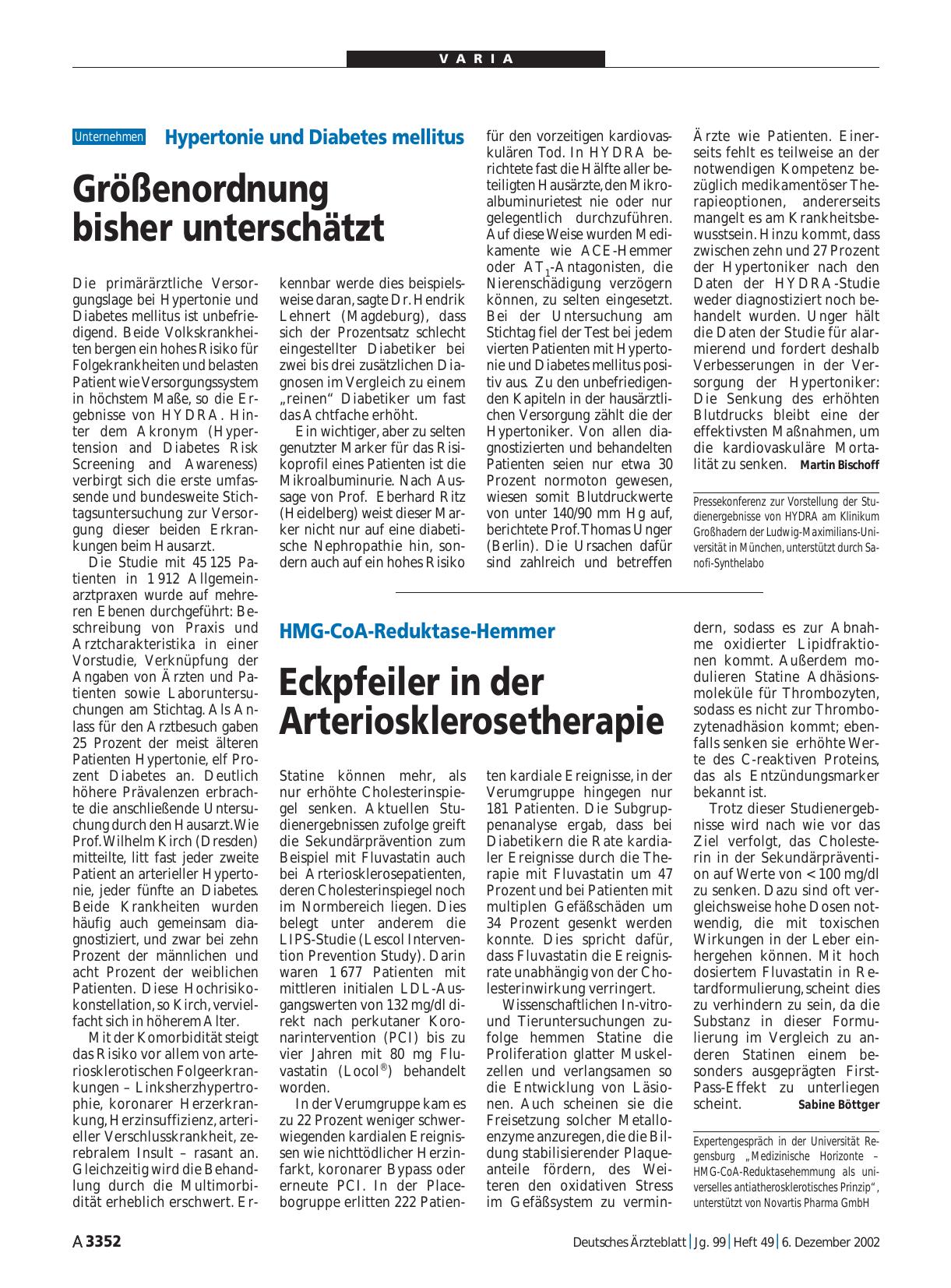 Vorschauseite 1: Hypertonie und Diabetes mellitus: Größenordnung bisher unterschätzt